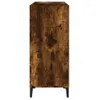 A side view of a tall, narrow cabinet with a wood-grain finish and black legs. Produktbild-Vorschau