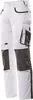 A pair of white work pants with dark gray accents and pockets, shown against a white background. Náhled obrázku produktu