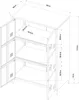 A technical drawing of a black office cabinet with dimensions indicated. Voir les images du produit