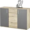 Kommode - 120 x 84 cm - 2 Türen - 4 Schubladen - Grau matt Produktbild-Vorschau 5