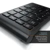 A close-up view of a black wireless numeric keypad, highlighting its keys and a specific function key with an overlay. Náhled obrázku produktu