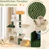 A cat tree with multiple levels and features, presented with illustrative graphics and text highlighting its benefits. Podgląd zdjęcia produktu