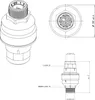 Technical drawing of a water block with dimensions and labels. Anteprima dell’immagine prodotto
