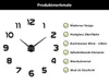Wanduhr Groß A142 Moderne Designer Wanduhr Hochglanz 3D Produktbild-Vorschau 2