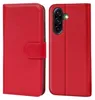 A red flip case for a smartphone is shown open, revealing the inside of the case and the back of the phone with its camera module. Náhľad obrázku produktu