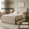 Homestyle4u Polsterbett 140x200 Beige Doppelbett Produktbild-Vorschau 5