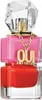 A perfume bottle with a pink and red gradient, a gold chain, and a crystal-like cap. Produktbild-Vorschau