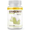 A white bottle of Gingerfit Premium capsules with a label featuring ginger illustrations and text. Produktbild-Vorschau