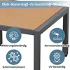 Close-up of a table surface and frame, with feature icons and text. Podgląd zdjęcia produktu
