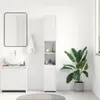 vidaXL Badezimmerschrank Weiß 30x30x183,5 cm Holzwerkstoff Produktbild-Vorschau 3