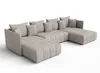 AX LIVING Canapé panoramique beige Veliro canapé en u 353 Voir les images du produit 2