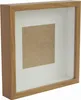 A square wooden shadow box frame with a white mat and a brown insert for a photo. Náhled obrázku produktu