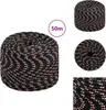 vidaXL Bootsseil Schwarz 6 mm 50 m Polypropylen -  Seile Produktbild-Vorschau 1