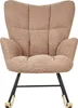 BELIANI Schaukelsessel Sandbeige Bouclé Stoff Gepolstert Produktbild-Vorschau 5