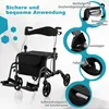 GOPLUS Rollator, 2 in 1 Rollstuhl faltbar aus Aluminium bis Produktbild-Vorschau 2