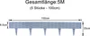 A diagram showing the dimensions of a garden border piece. Produktbild-Vorschau