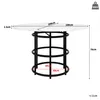 OKWISH Table À Manger Ronde - Avec Plateau MDF Marbré Et Voir les images du produit 4