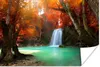 MuchoWow® Poster Herbst - Wasserfall - Wald 180x120 cm - Produktbild-Vorschau 1