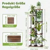 A diagram showing the dimensions of a multi-tier plant stand, with plants on the stand for scale. Produktbild-Vorschau