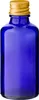 5x Blaue Glasflasche 50 ml mit goldenem Aluminium Produktbild-Vorschau 3