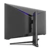 The back of a black computer monitor with a blue accent light. Produktbild-Vorschau