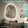 GIMBELEN Asymmetrischer Badspiegel mit Beleuchtung 60 × 45 Produktbild-Vorschau 4