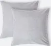 HOMESCAPES Set di 2 federe in velluto grigio, 40 x 40 cm Anteprima dell’immagine prodotto 1