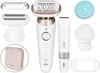 A collection of Braun Silk-epil 9 epilator attachments and accessories arranged on a white background. Náhled obrázku produktu