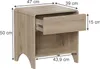 A diagram of a nightstand with dimensions indicated. Anteprima dell’immagine prodotto