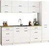 A clean, modern white kitchen setup with cabinets, a sink, and a faucet. Voir les images du produit