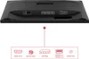 The rear ports of a black AOC monitor are shown, with a diagram below illustrating the different connection types. Produktbild-Vorschau