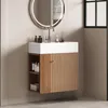 A modern bathroom vanity with a sink and mirror. Podgląd zdjęcia produktu