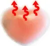 A heart-shaped hand warmer with red arrows indicating heat emission. Náhľad obrázku produktu