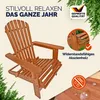 CASARIA® Sonnenliege Holz Wetterfest Klappbar 160kg Produktbild-Vorschau 2