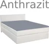 A white bed with a dark gray fitted sheet on top, with the word "Anthrazit" above it. Produktbild-Vorschau