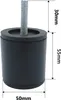 Möbelfüße aus schwarzem Stahl, Durchmesser 50 x 55 mm, Produktbild-Vorschau 2