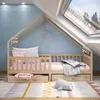 Hausbett ALVA aus Kiefer Massivholz, natur - Kinderbett mit Produktbild-Vorschau 2