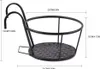 A black metal balcony planter holder with dimensions indicated. Produktbild-Vorschau