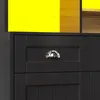 A close-up view of a black cabinet with a silver handle on a drawer. Anteprima dell’immagine prodotto