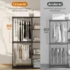 HOMCOM Kleiderschrank Stoffschrank mit Kleiderstange, Produktbild-Vorschau 4
