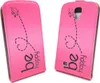 Handyhülle Tasche für Handy Samsung Galaxy S4 Be Happy Pink Produktbild-Vorschau 1