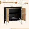 Credenza in rattan COSTWAY, mobile buffet boho, mobile Anteprima dell’immagine prodotto 3