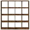 A wooden bookshelf with multiple compartments against a white background. Anteprima dell’immagine prodotto