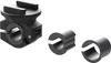 A black motorcycle handlebar mount and two adapter rings are shown against a white background. Anteprima dell’immagine prodotto