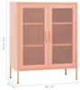 vidaXL Úložná skříň růžová 80x35x101,5 cm Ocel Náhled obrázku produktu 4