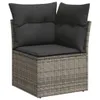 12-tlg. Garten-Sofagarnitur mit Kissen Grau Poly Rattan Produktbild-Vorschau 3