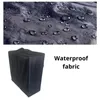 A close-up of waterproof fabric with water droplets and a black storage bag. Produktbild-Vorschau