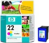 A product shot of an HP 22 Tri-colour Inkjet Print Cartridge box and a single cartridge. Anteprima dell’immagine prodotto