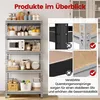 A collage showing a shelving unit with products on it and close-up details of its construction. Produktbild-Vorschau