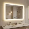 Badspiegel mit Beleuchtung 80x60cm LED Spiegel mit Uhr | Produktbild-Vorschau 1